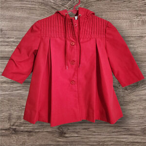 Vintage Weather Tamer toddler‎ hooded fully lined red button front coat size 2T